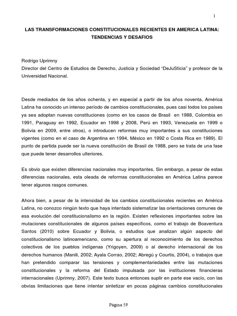 Transformaciones Constitucionales en América Latina | PDF | Ideologías ...