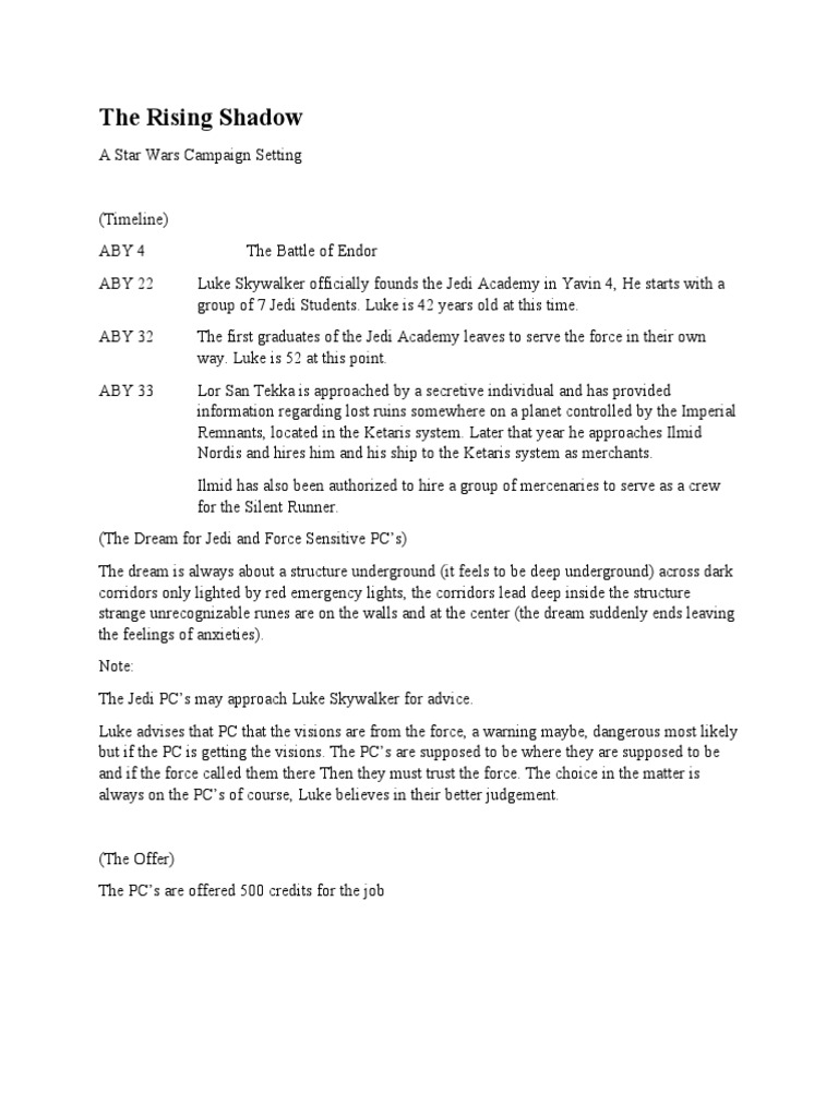 The Rising Shadow | PDF | Jedi | Luke Skywalker