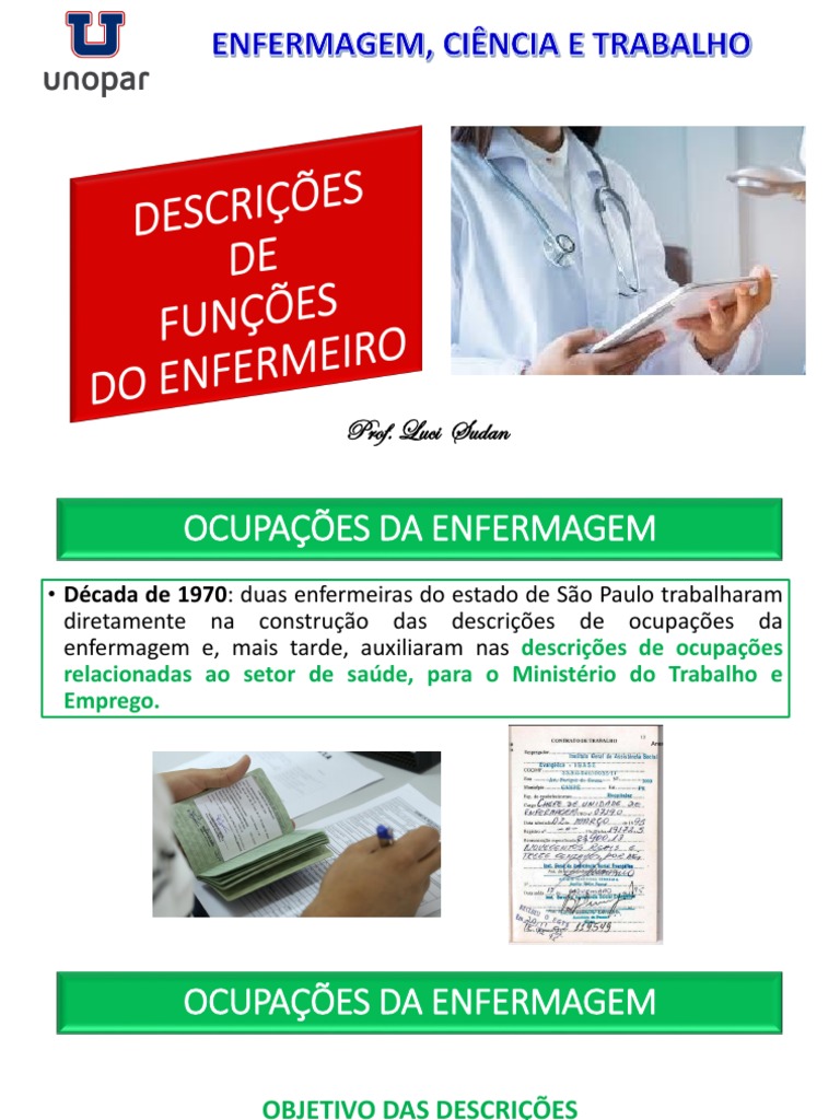 Aula 8 - Descrições de Funções Do Enfermeiro | PDF | Enfermagem | Brasil