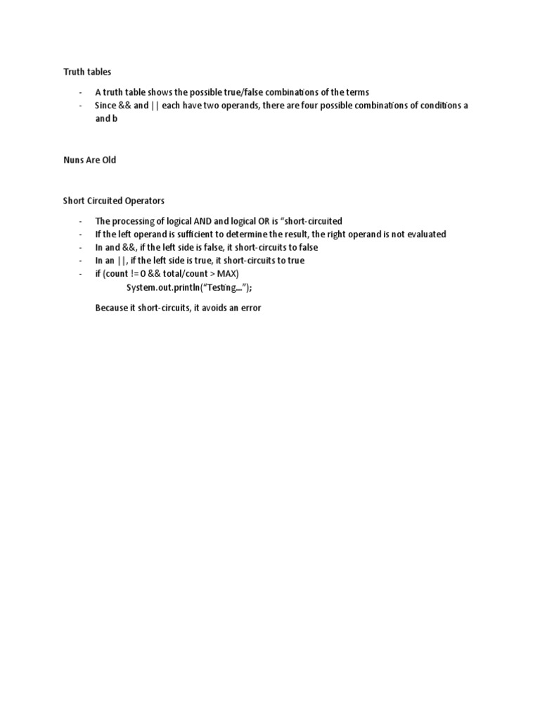 Truth Tables | PDF