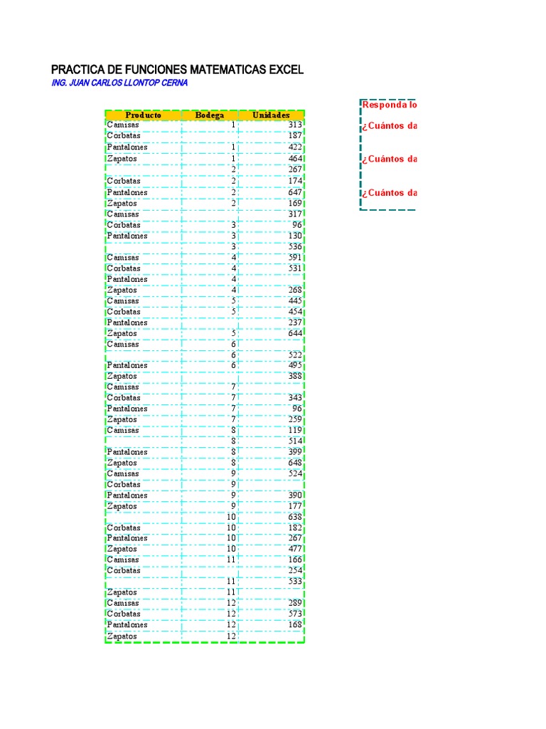 Funciones Matemáticas y Ventas en Excel | PDF