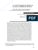 A Imputação e o Crime de Lavagem de Capitais - Um Estudo Crítico Sobre A Viabilidade Da Denúncia