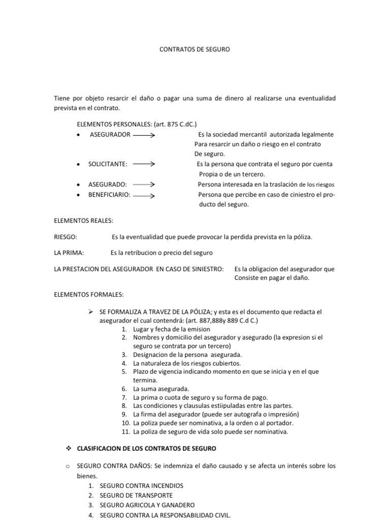 Contratos de Seguro | PDF