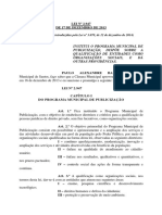 Lei Municipal 2.947/2013 institui Programa de Publicização