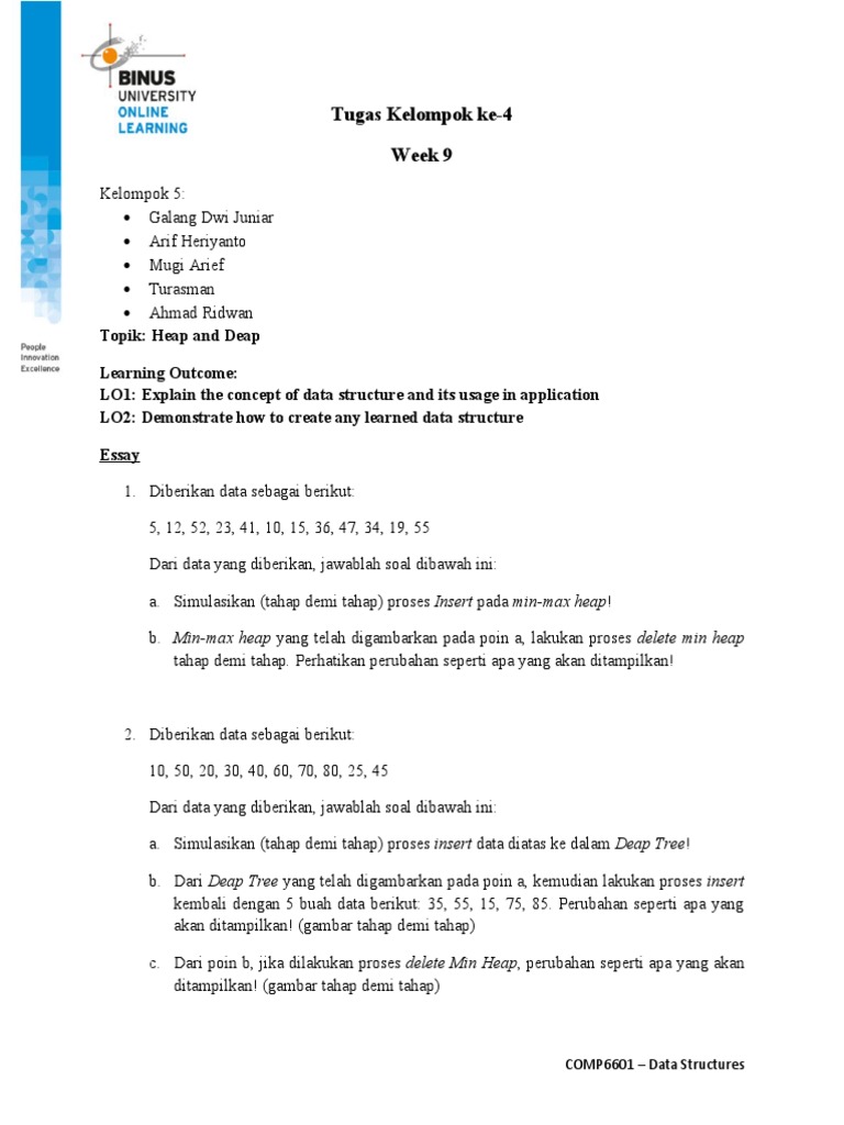Simulasi Heap dan Deap dalam Data Structure | PDF | Metode & Bahan Ajar
