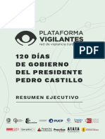 Reporte 120 días de gobierno de Pedro Castillo