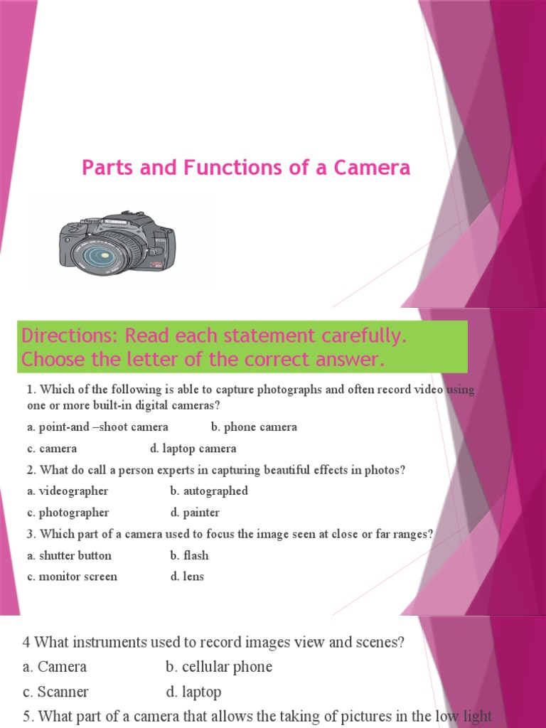 Parts ND Function of Camera PDF Camera Shutter (Photography)