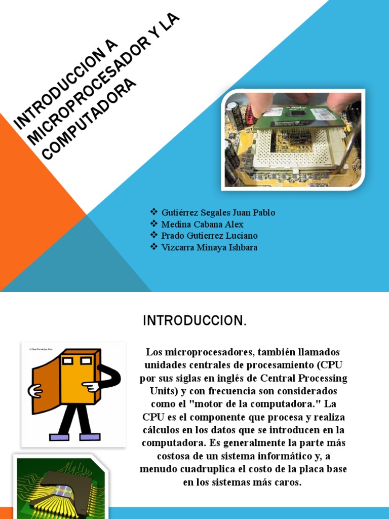 INTRODUCCION A MICROPROCESADOR Y A COMPUTADORA | PDF | Microprocesador ...