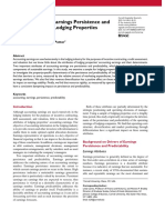 Finance - Determinants of Earnings Finance - Persistence and Predictability For Lodging Properties