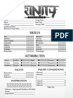 Trinity Core Character Sheet (Grayscale)