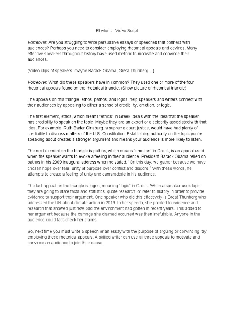 instructional video script harnish 1 PDF Rhetoric Public Speaking