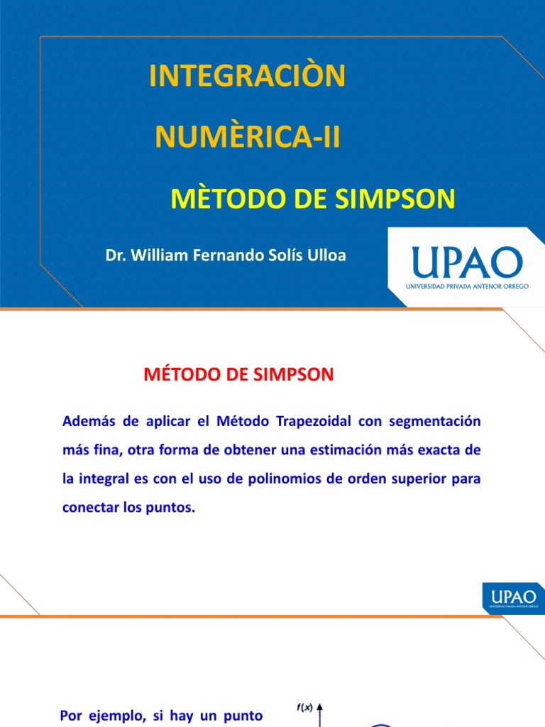 Método de Simpson en Integración Numérica | PDF | Integral | Ciencia ...