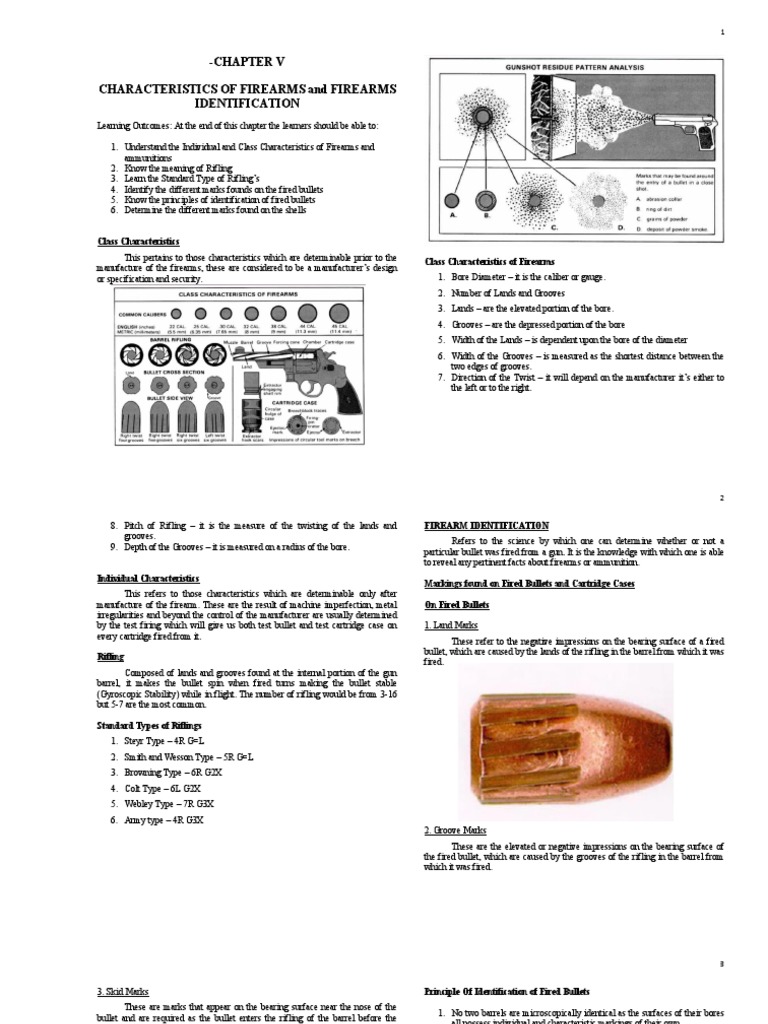 Firearms Identification and Characteristics | PDF | Caliber | Cartridge ...