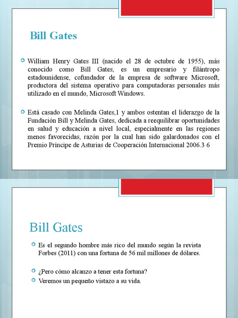 Bill Gates Biografia | PDF | Ciencias de la Computación | Equipo de oficina