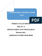 Lembar Kerja Peserta Didik: Perencanaan Bisnis Kelas X Bisnis Daring Dan Pemasaran Disusun Oleh: Akhmad Fatkhi Mubarok