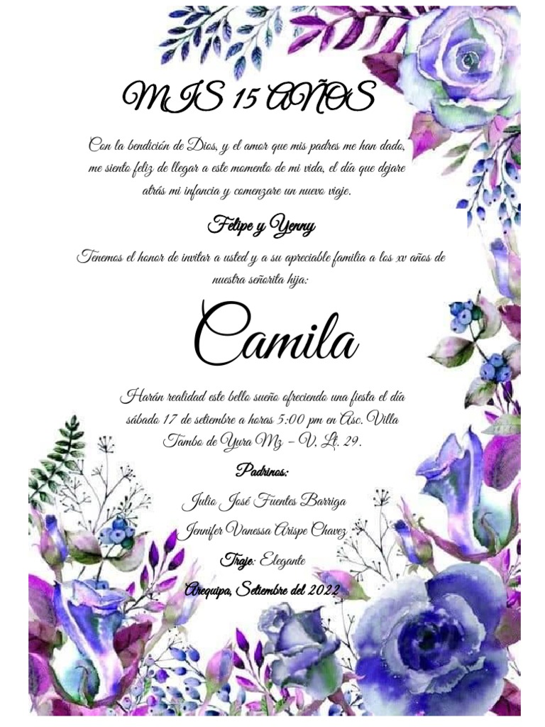 Invitacion 15 Años | PDF, image size:768x1024