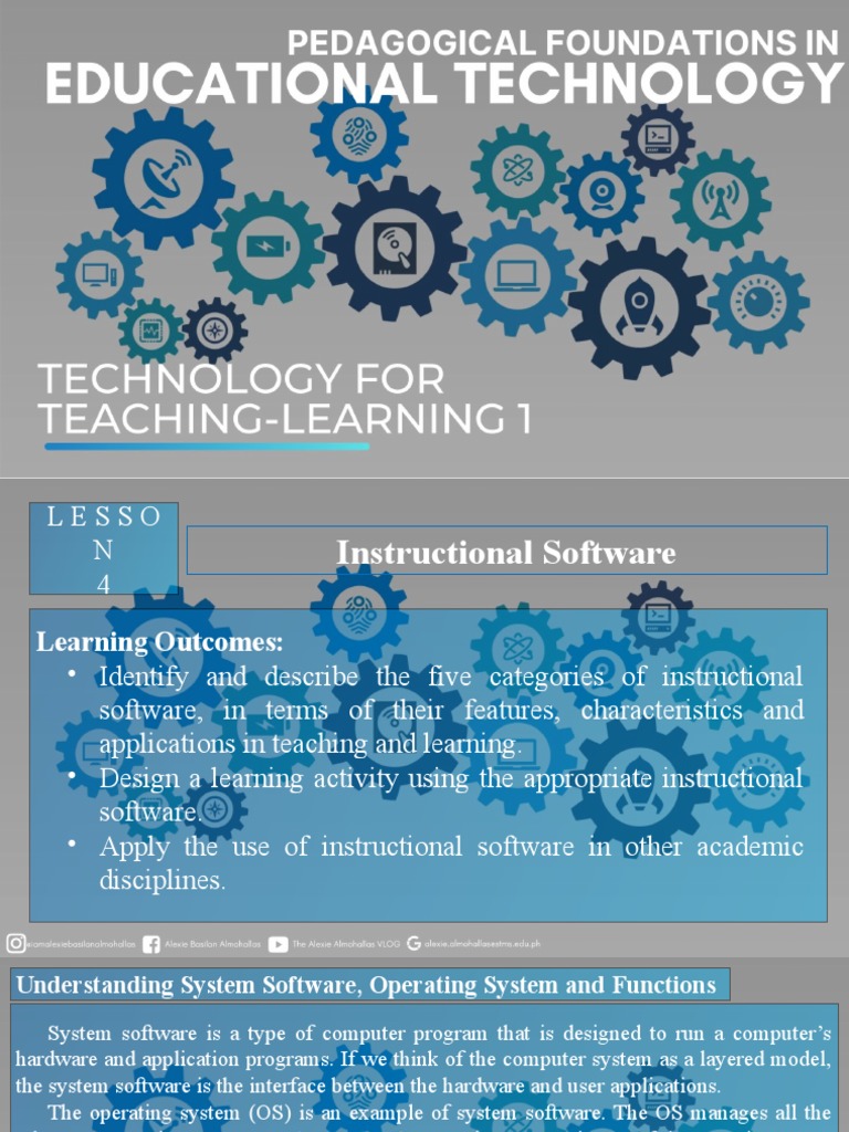 Lesson 4 Instructional Software Pdf Operating System Software