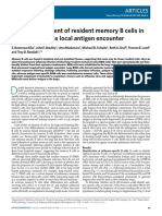 The Establishment of Resident Memory B Cells in The Lung Requires Local Antigen Encounter