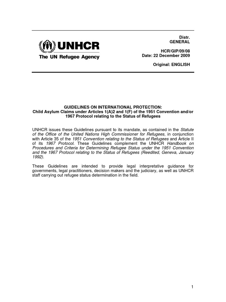 UNHCR Guidelines On International Protection | PDF | Human Trafficking ...