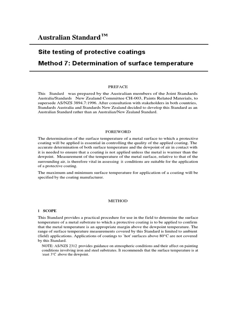 Surface Temperature Testing for Coatings | PDF | Temperature | Thermometer