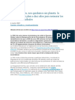 ONU lanza plan década restaurar 350M ha ecosistemas dañados