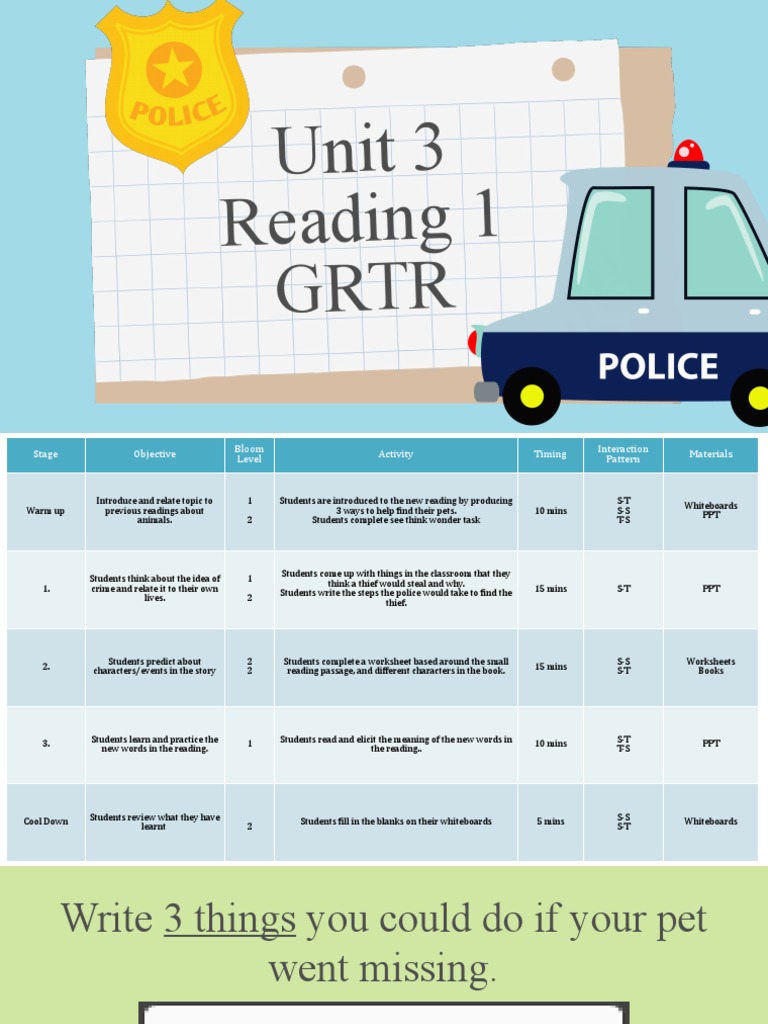 Unit 3 - Reading 1 (GRTR) | PDF | Crime Scene