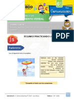 6ºgrado-Razonamiento Verbal-s5-Seguimos Practicando Con Los Conectores