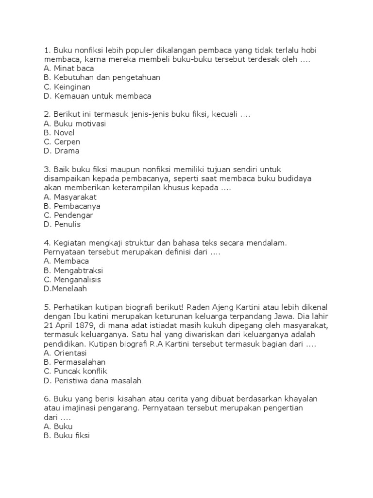 Jenis-Jenis Buku Fiksi dan Nonfiksi | PDF | Kajian Bahasa Asing | Fiksi ...