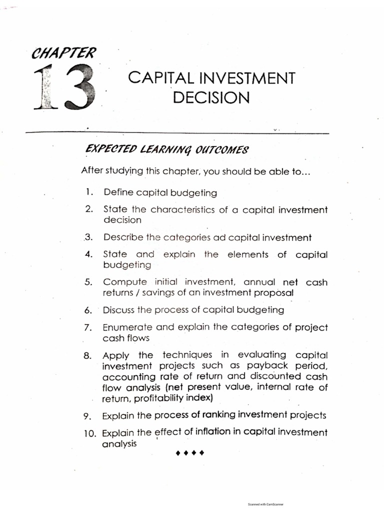 Chapter 13 Capital Investment Decisions | PDF