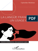 La+Langue+Francaise+ +Un+Usage+Genré+ +Ophelie+Wattier