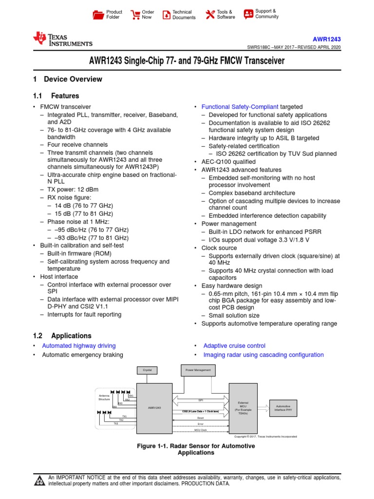 Awr 1243 | PDF | Analog To Digital Converter | Microcontroller