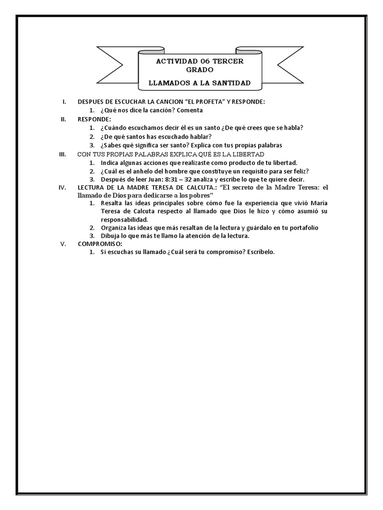 Actividad 06 Tercer Grado Pdf