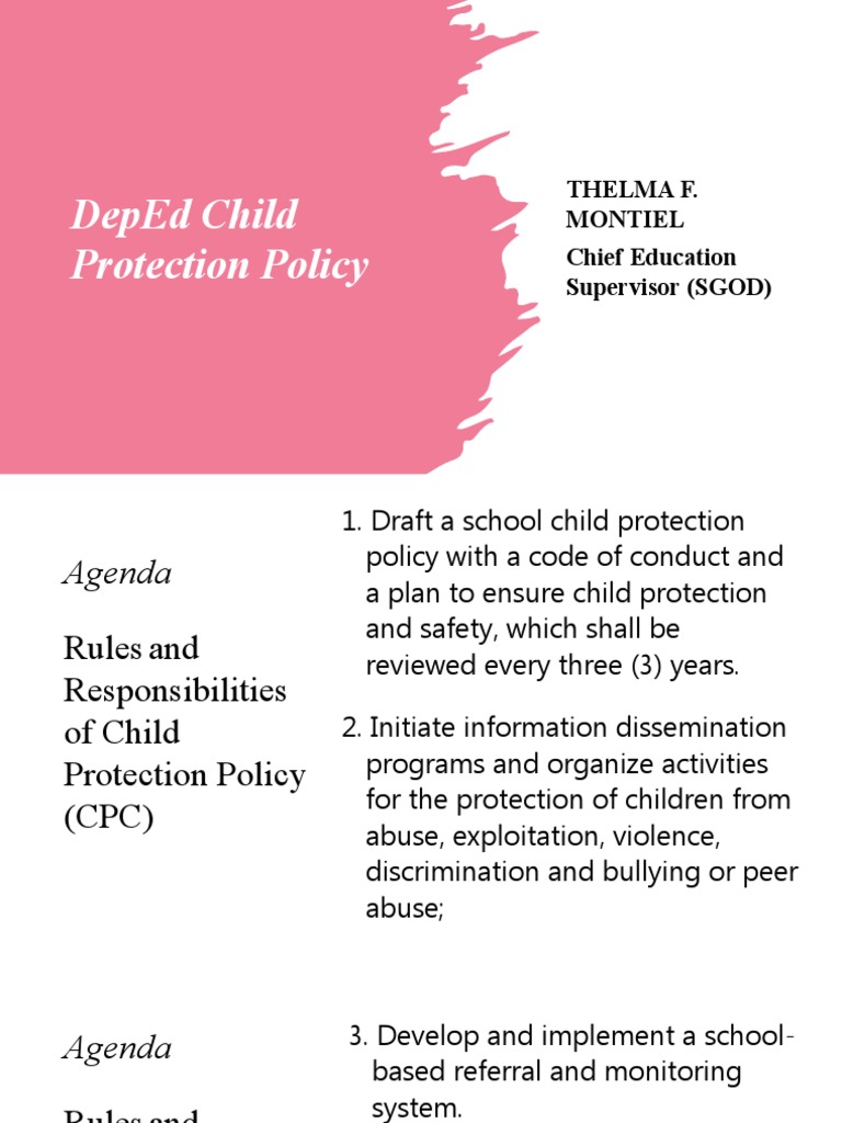 DepEdChildProtectionPolicyPresentation PDF Child Protection