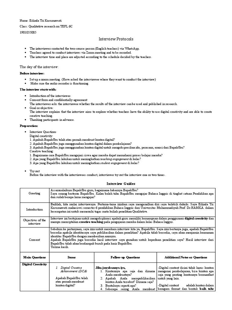 Wawancara Kreativitas Digital Guru Inggris | PDF | Karier ...