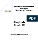Grade 10 English Self-Learning Material Northern Province