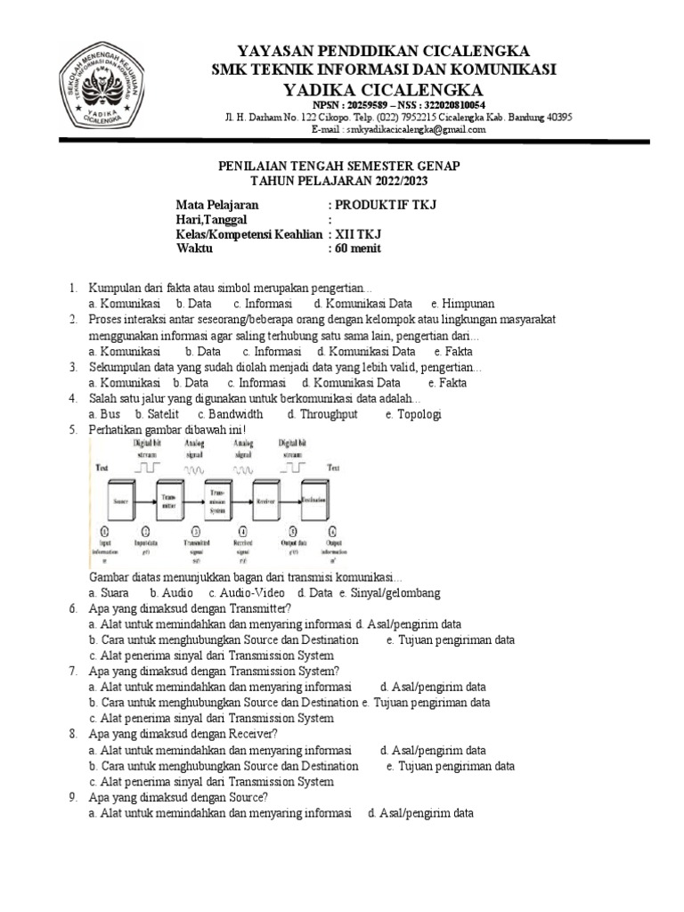 Mempersiapkan Diri Menuju Sukses: Download Soal Semester Produktif TKJ Kelas XII Semester 2 Mempersiapkan Diri Menuju Sukses: Download Soal Semester Produktif TKJ Kelas XII Semester 2