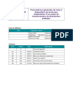 Prescriptions Generales de Mise A Disposition de Local Pour Implantation Dun Poste de Transformation de Distribution Publique