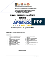 Plan de Trabajo Semana de Gestion 4 y 5 Del 26 de Julio Al 6 de Agosto de 2021 Modelo