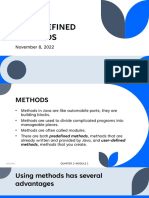 User Defined Methods