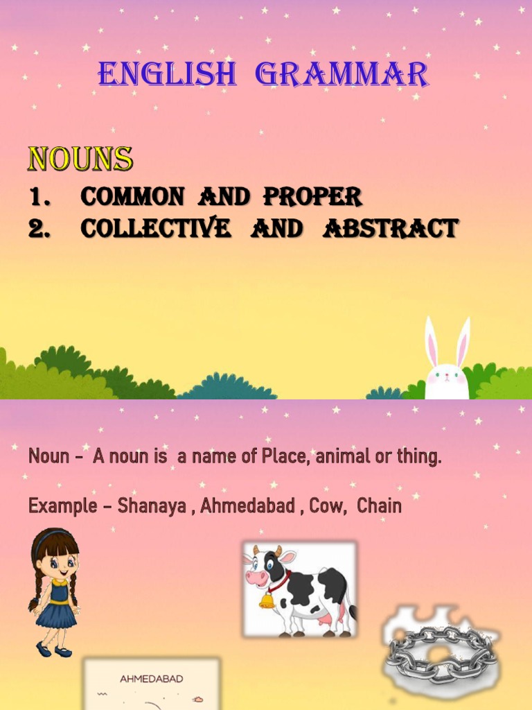 ENGLISH Grammar Common Proper Collective Abstract Noun PDF