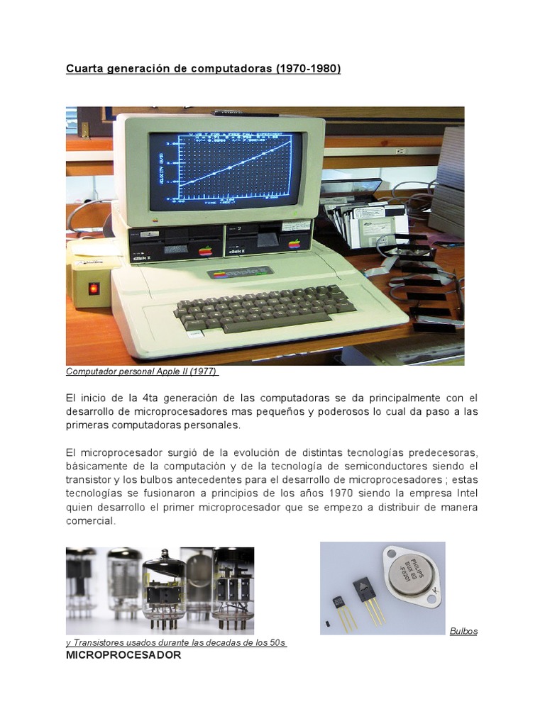 Cuarta Generación de Computadoras (1970-1980) | PDF | Microprocesador ...