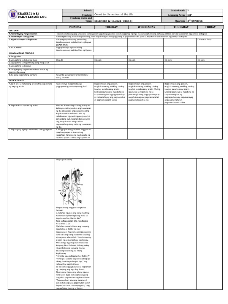 DLL - Esp 5 - Q2 - W6 | PDF