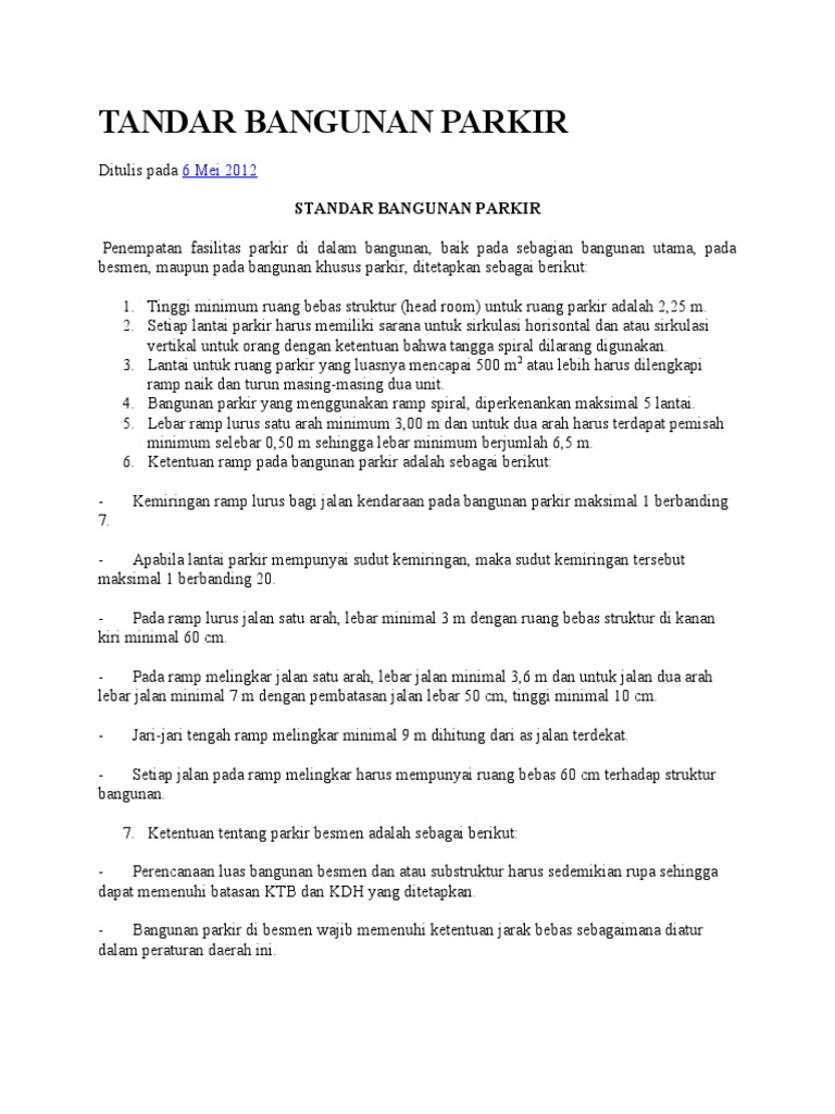 Standar Kemiringan Ramp Mobil | PDF | Metode & Bahan Ajar | Griya & Taman