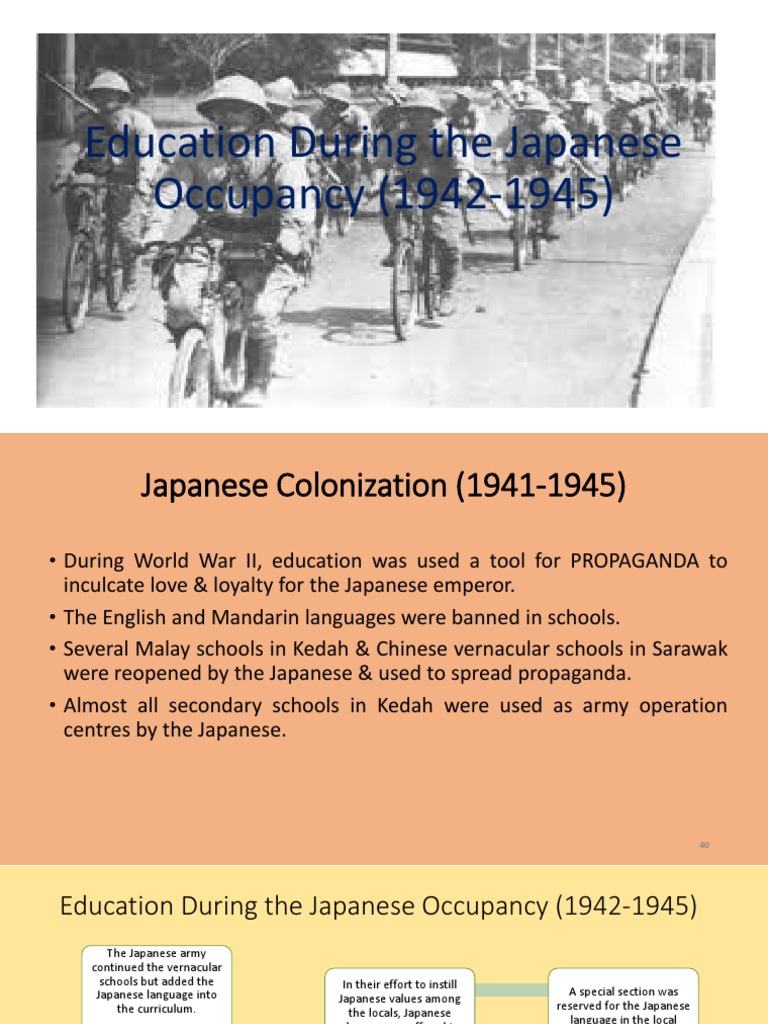 goals of education during japanese regime