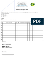 Reading Assessment Form