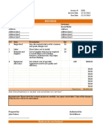Invoice for roofing supplies and installation