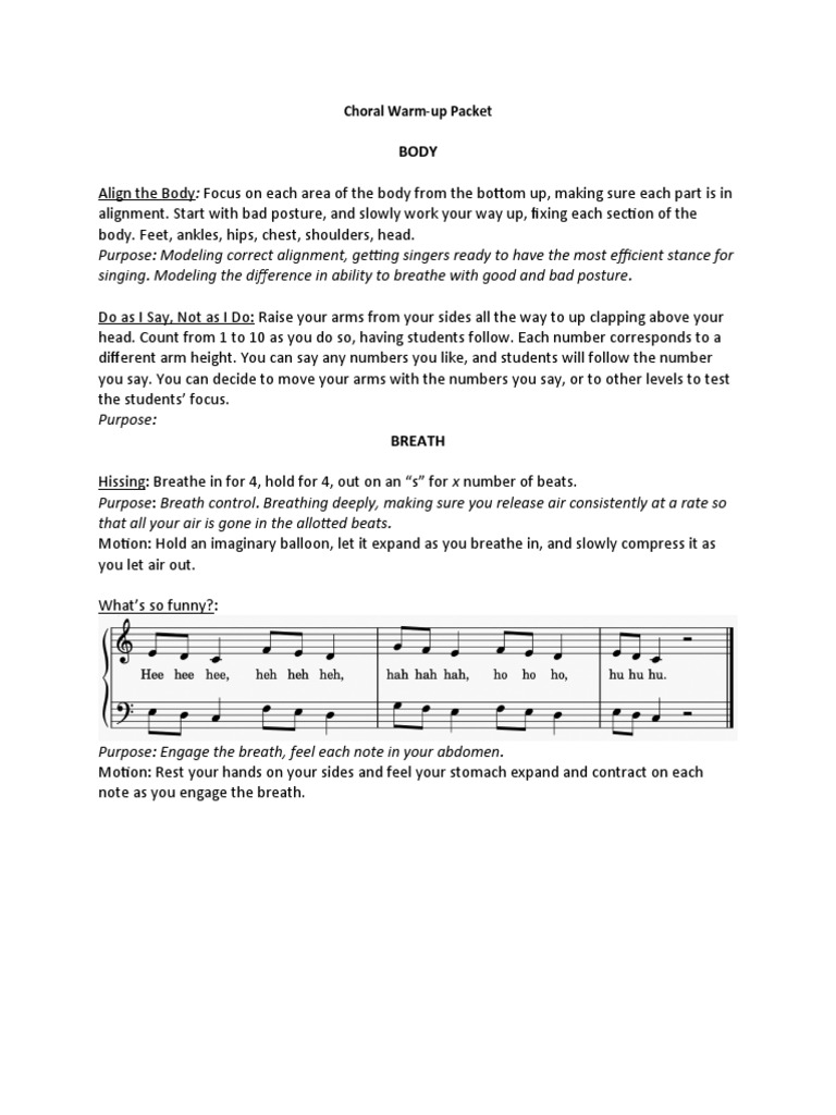jones liam choral warmup packet PDF Rhythm Human Voice