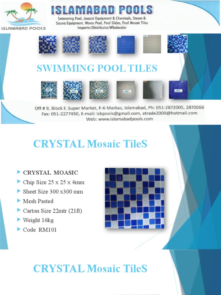Swimming Pool Tiles Catalogue | PDF | Interior Design | Crafts