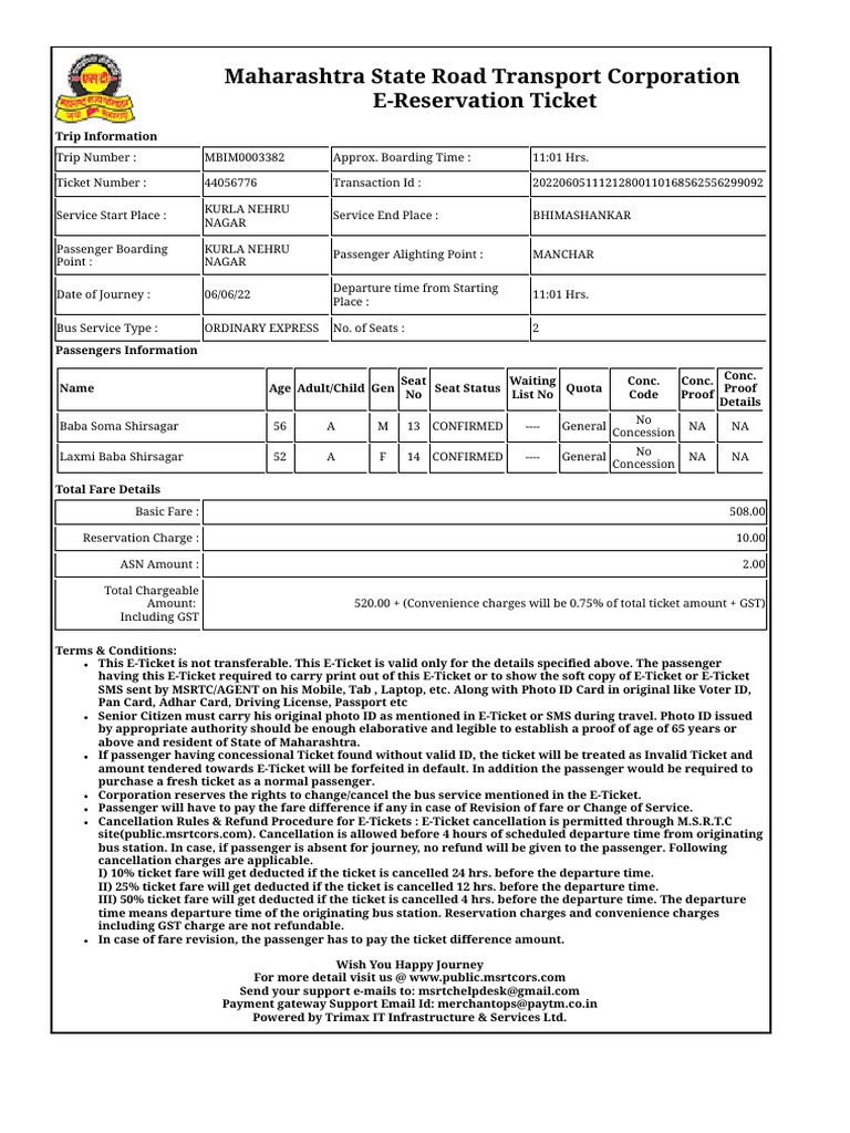 msrtc-online-reservation-system-pdf-identity-document-fare