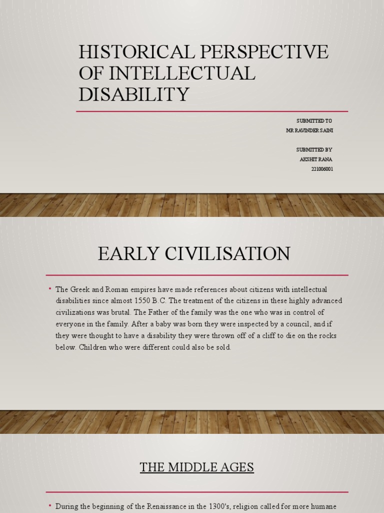 Historical Perspective Of Id Akshit Rana Pdf Disability